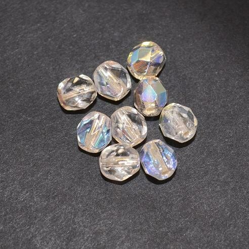 Glasschliffperlen 6mm mondstein iris / 18 Stück