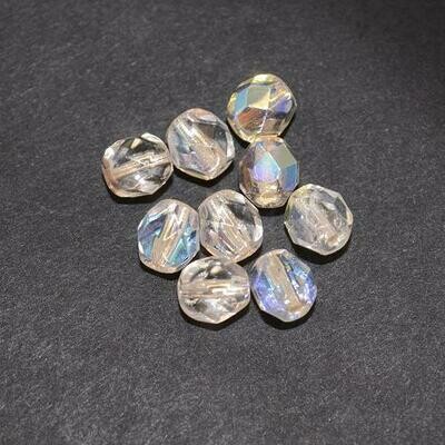 Glasschliffperlen 6mm mondstein iris / 18 Stück