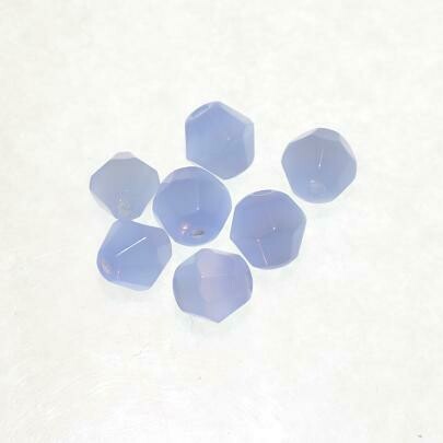 Katzenaugen 16 Facetten, 6mm hellblau / 14 Stück