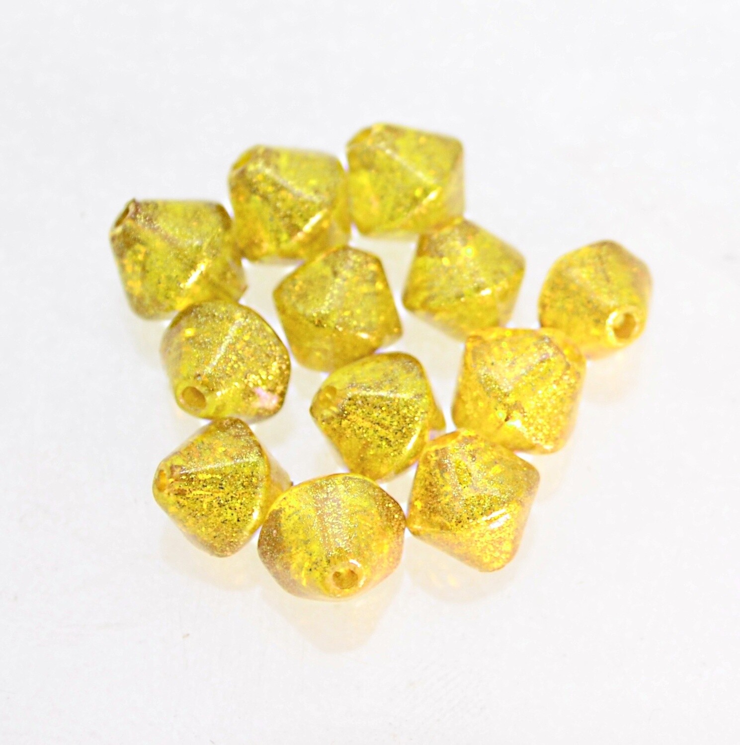 Hochwertige Glasraute 6mm gold / 6 Stück