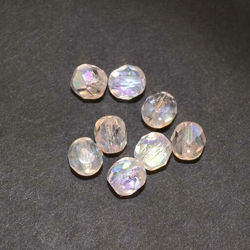 Glasschliffperlen 6mm Silver Lined-Crystal AB / 26 Stück