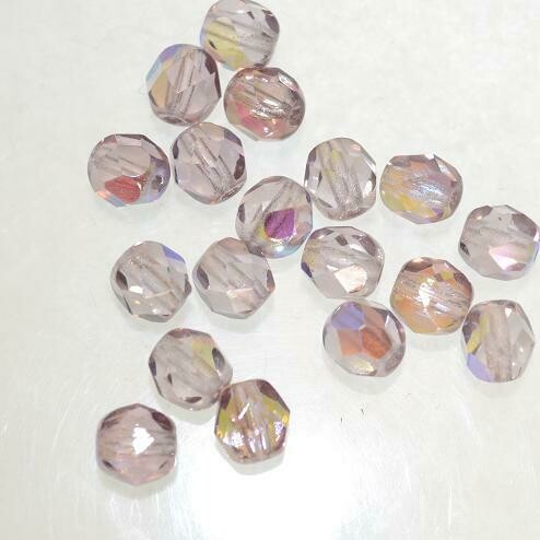 Glasschliffperlen 6mm Lt.Ametyst AB / 18 Stück