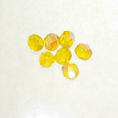 Glasschliffperlen 6mm gelb iris / 18 Stück