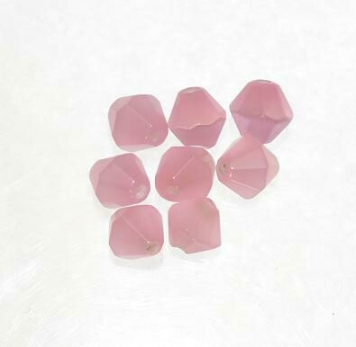 Katzenaugen 16 Facetten, 6mm rosa / 14 Stück