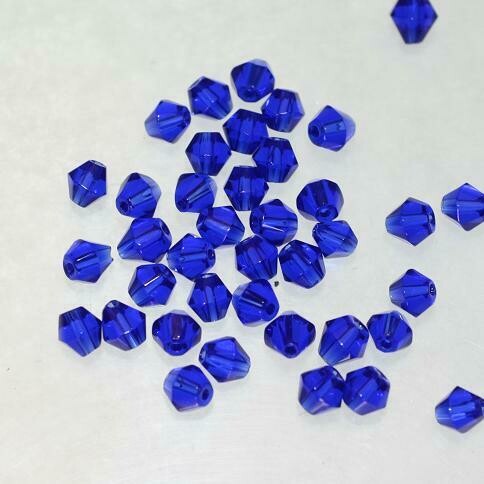 Feuerpolierte 3mm Perlen blau / 80 Stück