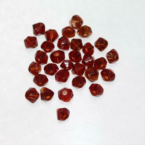 B-Ware / Feuerpolierte 3mm Bicone Granat / 80 Stück