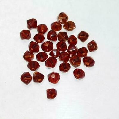 B-Ware / Feuerpolierte 3mm Bicone Granat / 80 Stück