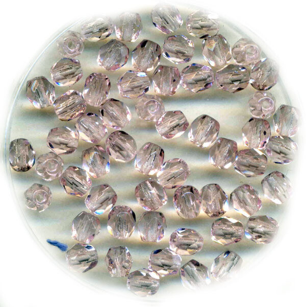Feuerpolierte Glasperlen 4 mm – 25 Stück | Zartrosé transparent mit Facettenschliff – DIY Schmuckperlen zum Auffädeln Feuerpolierte Glasperlen 4 mm in zartem Rosé – 25 Stück, transparent und facettiert für DIY-Schmuck