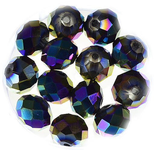 Crystal Perlen regenbogen metallic 10x8mm/ 10 Stück
