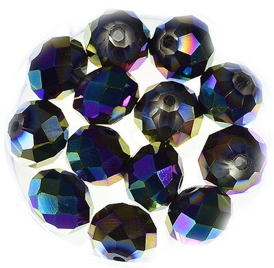 Crystal Perlen regenbogen metallic 10x8mm/ 10 Stück