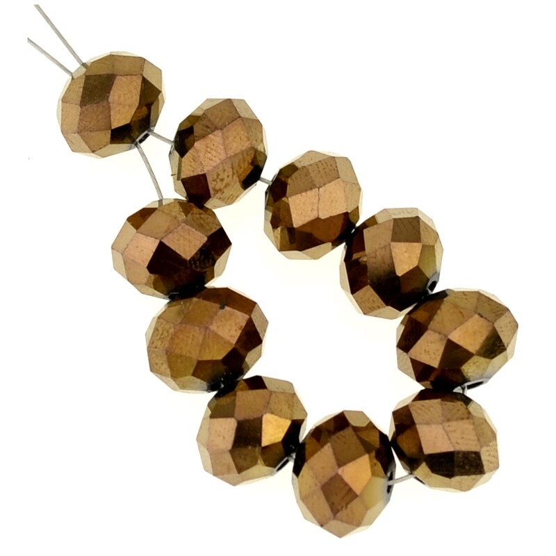Crystal Perlen kupfer 10x8mm/ 10 Stück