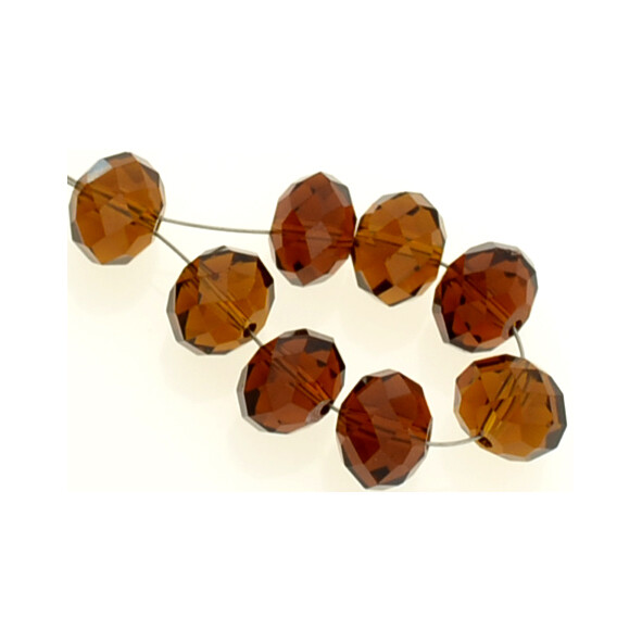 Rondelle facettiert 10 mm d.topaz / 8 Stück