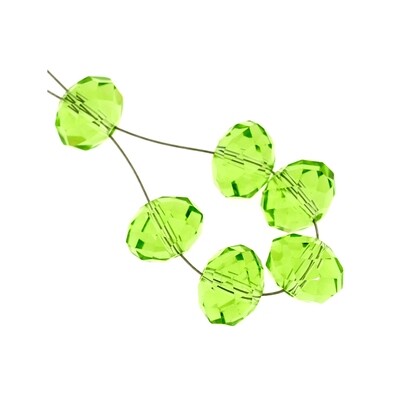 Rondelle Facettierte 12x10mm grün transparent / 18 Stück
