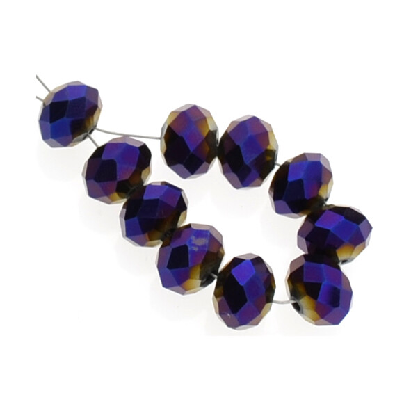 Crystal Perlen violet metallic 10x8mm/ 10 Stück