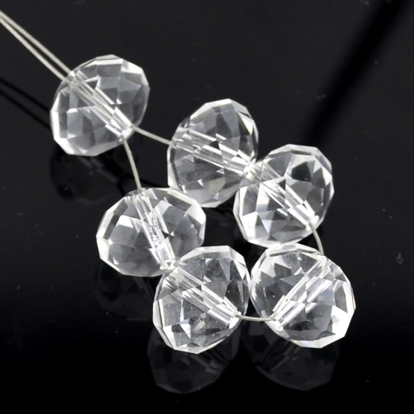 Rondelle Facettierte 12x10mm crystal / 12 Stück