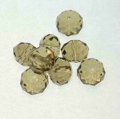 Crystal Perlen silber 10x8mm/ 10 Stück Crystal Perlen silber 10x8mm/ 10 Stück