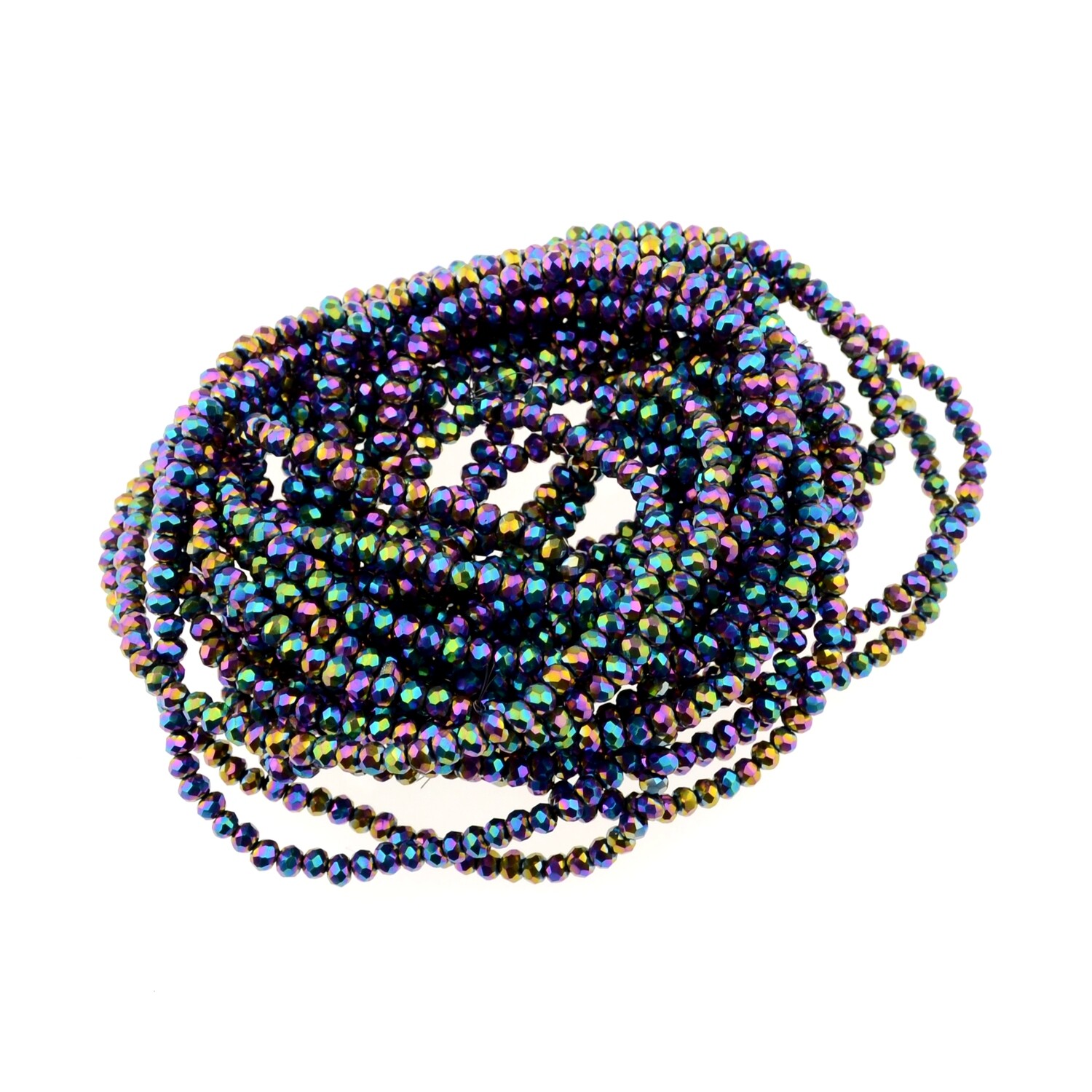 Rondellen Glasperlen 2mm facettiert regenbogen metallic/ 40 Stück