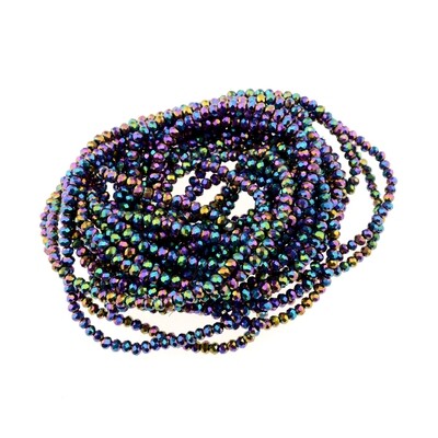 Rondellen Glasperlen 2mm facettiert regenbogen metallic/ 40 Stück