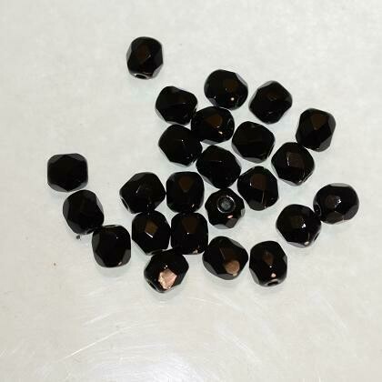 Feuerpolierte Glasperlen – Schwarz, 4 mm (25 Stück) Feuerpolierte Glasperlen – Schwarz, 4 mm (25 Stück)