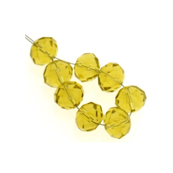 Rondelle facettiert 10 mm topaz / 8 Stück