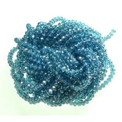 Rondellen Glasperlen 3mm facettiert transparent hell türkis / 40 Stück Rondellen Glasperlen 3mm facettiert transparent hell türkis / 40 Stück