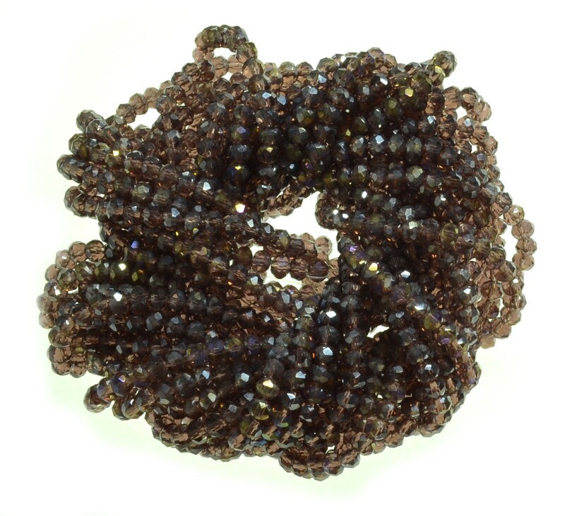 Rondellen Glasperlen  3mm facettiert transparent dunkel lila / 40 Stück