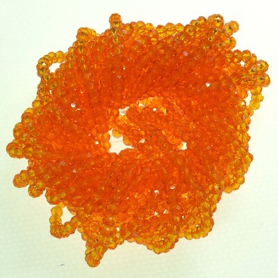 Rondellen Glasperlen 3mm facettiert transparent  orange/ 40 Stück