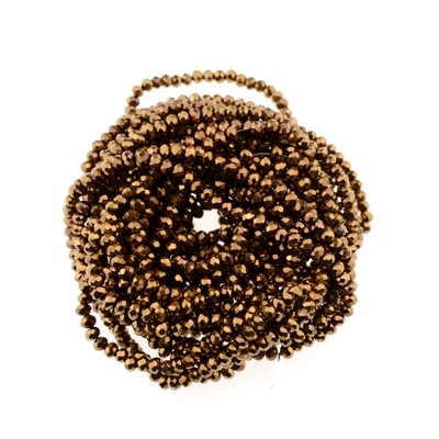 Rondellen Glasperlen 3mm facettiert bronze/ 40 Stück