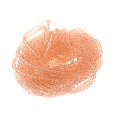 Rondellen Glasperlen 3mm facettiert rose transparent/ 40 Stück