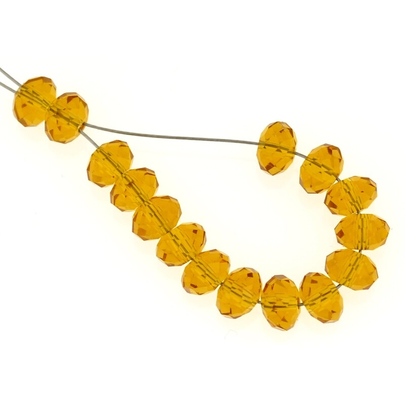 Rondelle facettiert 4x6mm topaz / 15 Stück