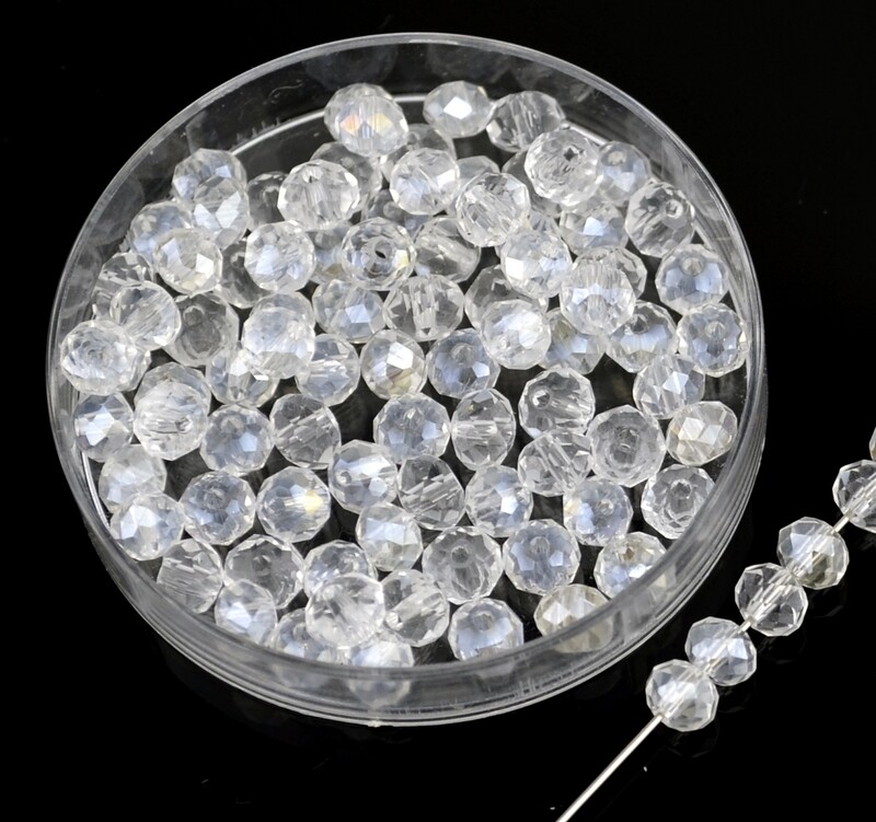 Rondellen 4mm crystal regenbogenfarben / 40 Stück
