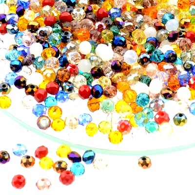 Großhandel Perlenmix Glasperlen zum Auffädeln 4mm bunt / 400 Stück