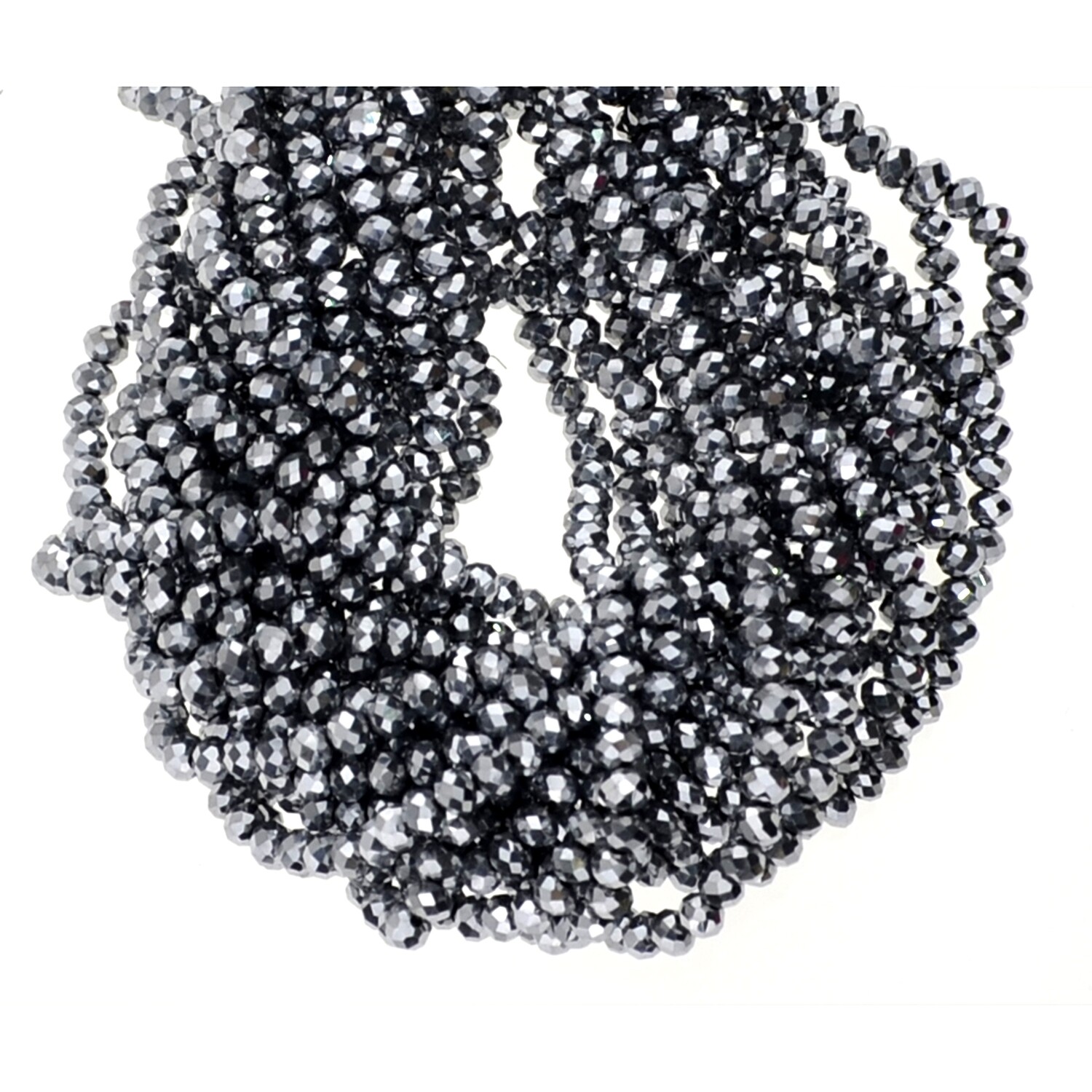 Rondellen 4mm silber metallic / 40 Stück