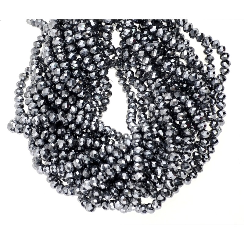 Rondellen 4mm silber metallic / 40 Stück
