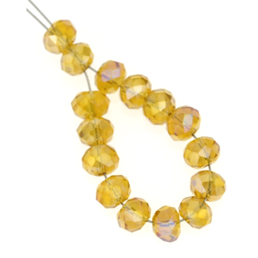 Rondelle facettiert 4x6mm topaz / 15 Stück