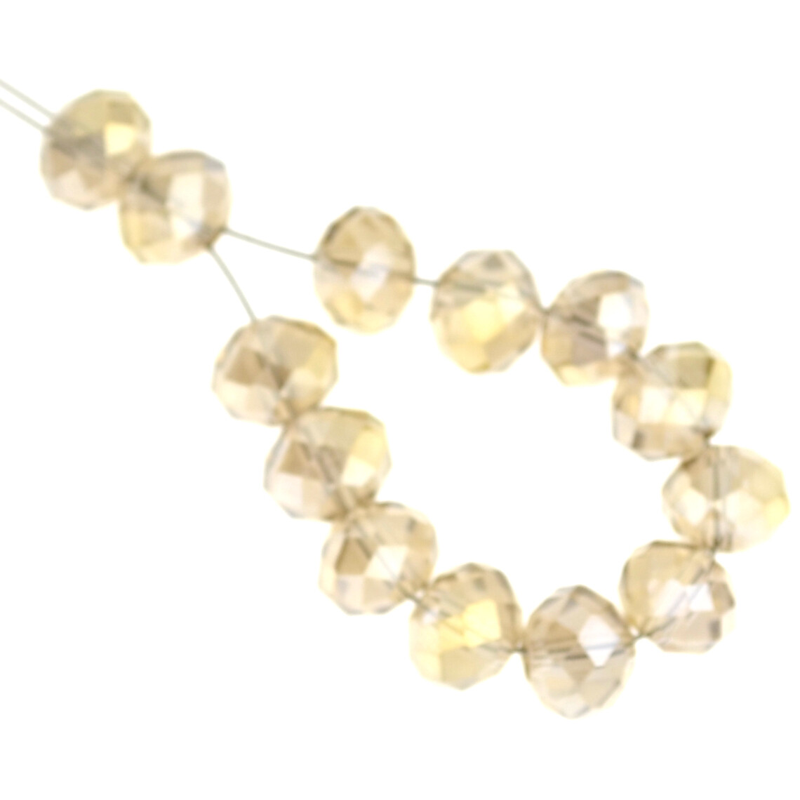 Crystal Perlen creme glänzend AB 8x6mm /14 Stück
