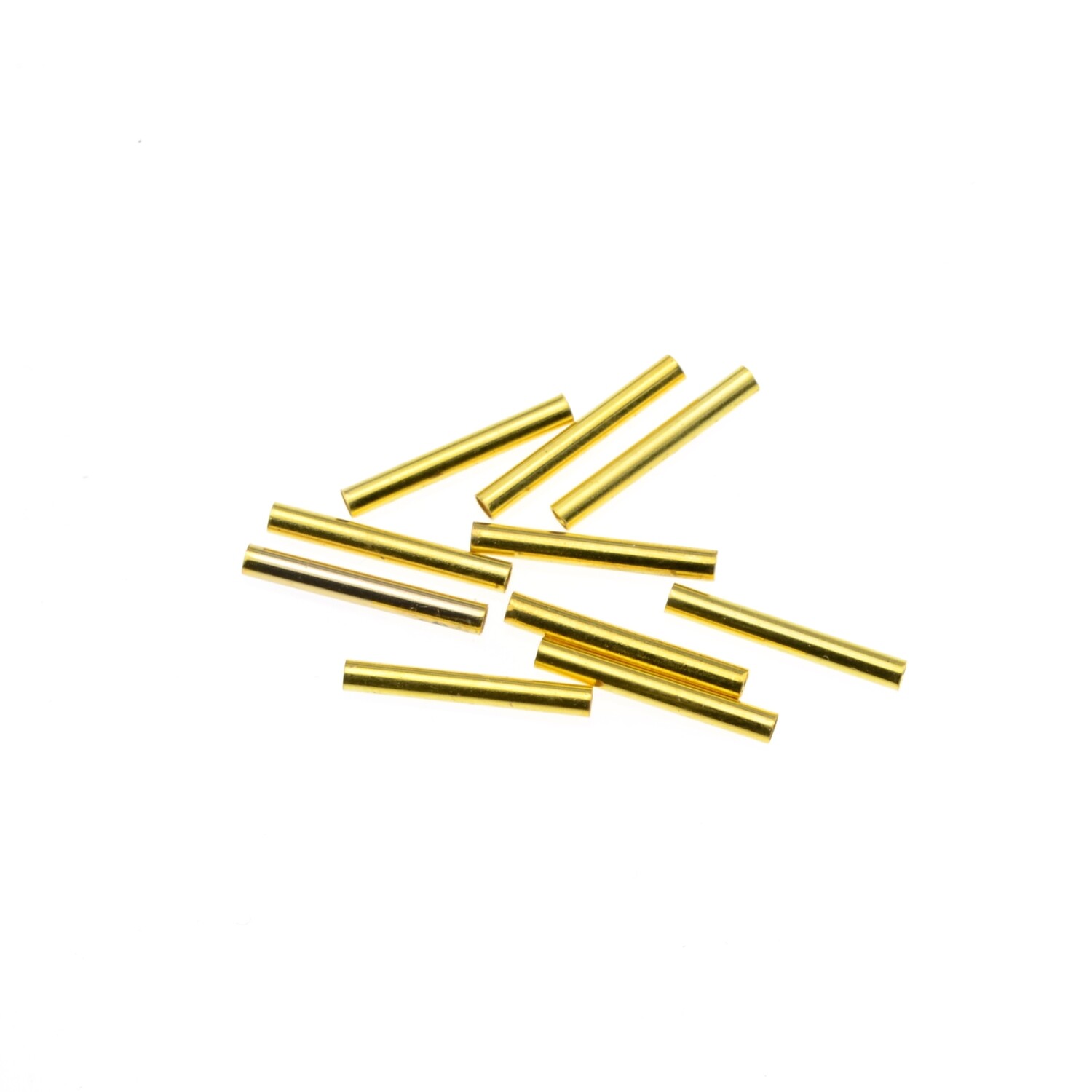 10x Metallröhrchen edelstahl vergoldet 15x2mm