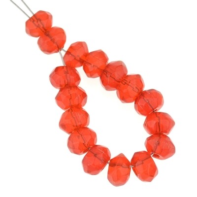 Rondelle facettiert 4x6mm rot  transparent/ 15 Stück