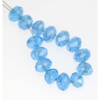 Crystal Perlen blau 8x6mm / 14 Stück Crystal Perlen blau 8x6mm / 14 Stück