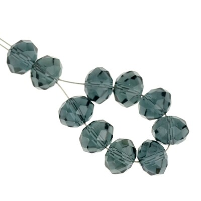 Rondelle facettiert 6x8 mm indigo (d.blau) / 10Stück Rondelle facettiert 6x8 mm indigo (d.blau) / 10Stück