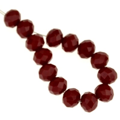 Rondelle facettiert 6x8mm weinrot opak/ 14 Stück Rondelle facettiert 6x8mm weinrot opak/ 14 Stück