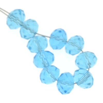 Rondelle facettiert 6x8 mm hellblau / 10Stück Rondelle facettiert 6x8 mm hellblau / 10Stück