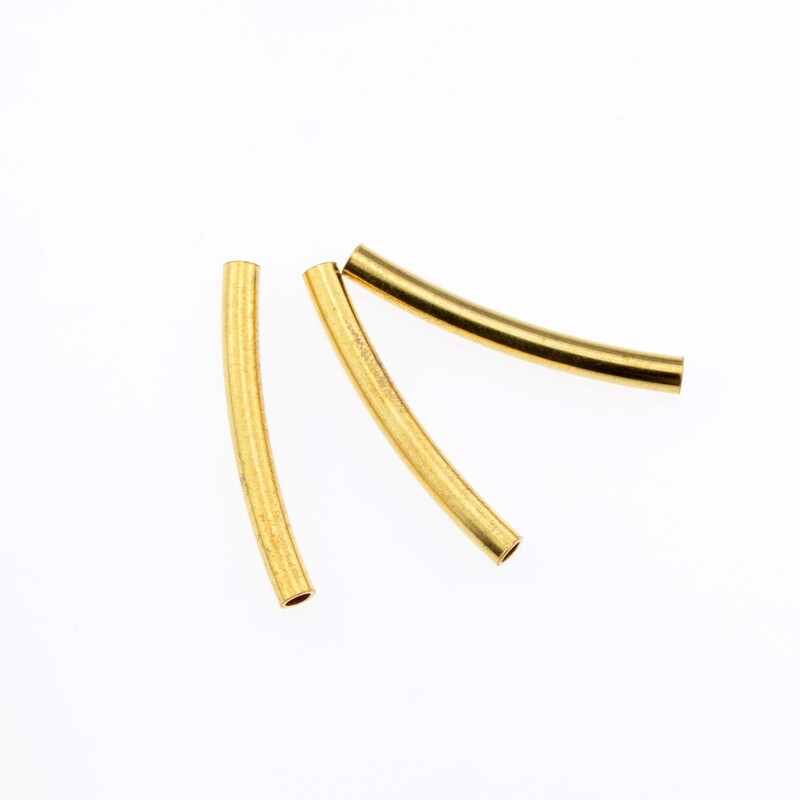 3x Metallröhrchen  vergoldet 15x2mm