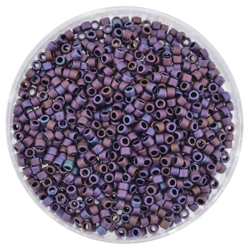 Japanische Zylinderperlen Toho Treasure metallic matte purple iris 1,8mm/ 5g