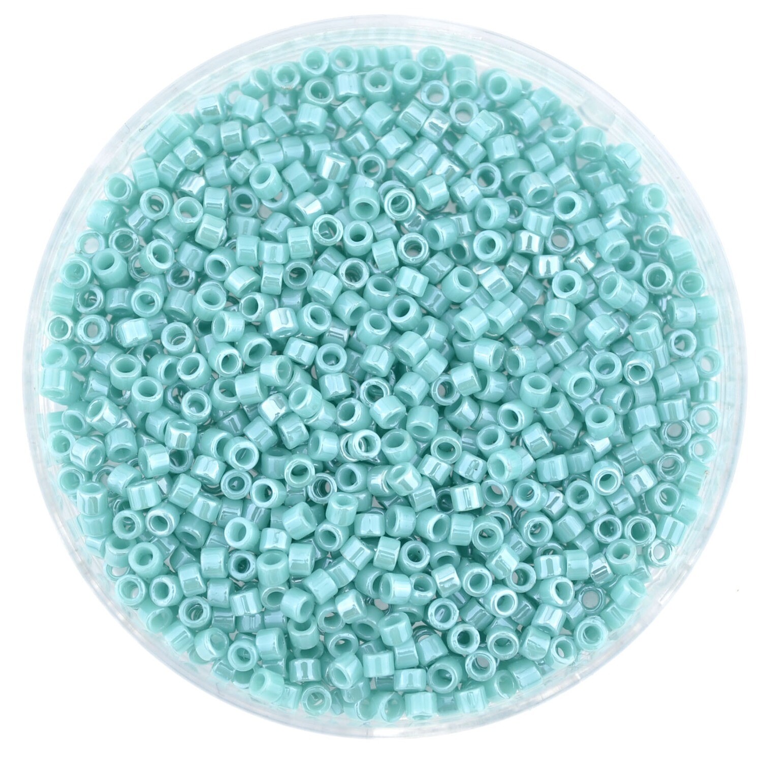 Japanische Zylinderperlen Toho Treasure Rocailles Treasure türkis opak gelüstert 1,8mm/ 5g