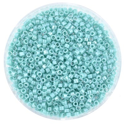 Japanische Zylinderperlen Toho Treasure Rocailles Treasure türkis opak gelüstert 1,8mm/ 5g