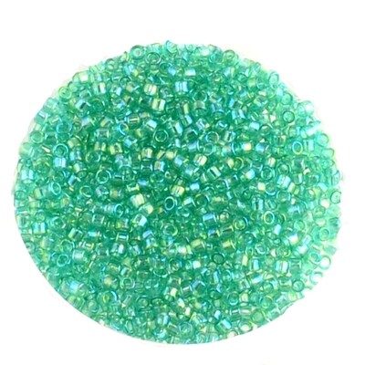 Japanische Zylinderperlen Toho Treasure Transparent Rainbow Dark Peridot 1,8mm/ 5g