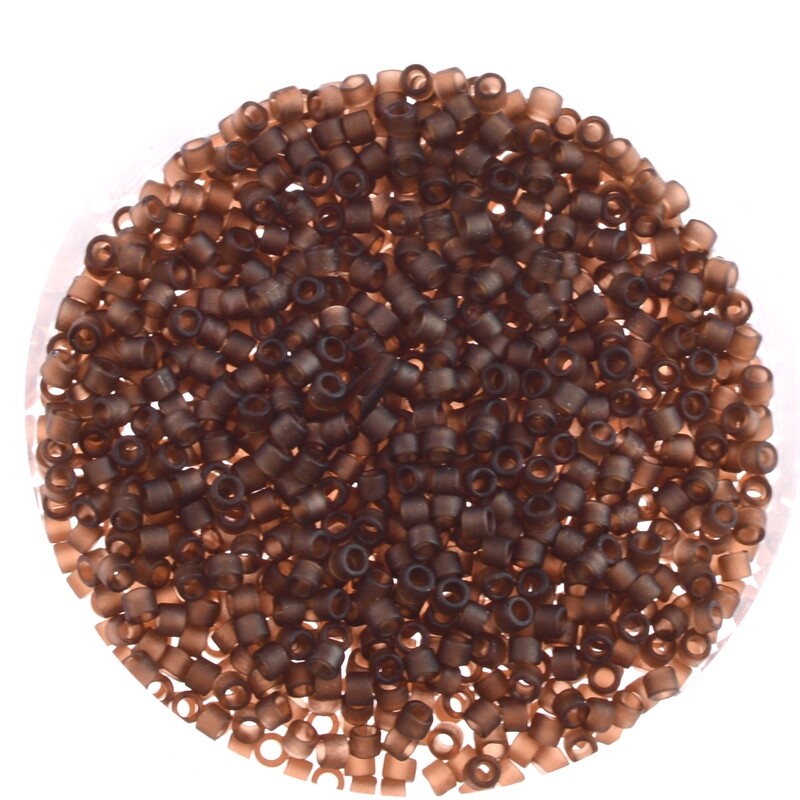 Japanische Zylinderperlen Toho Treasure braun matt 1,8mm / 5g