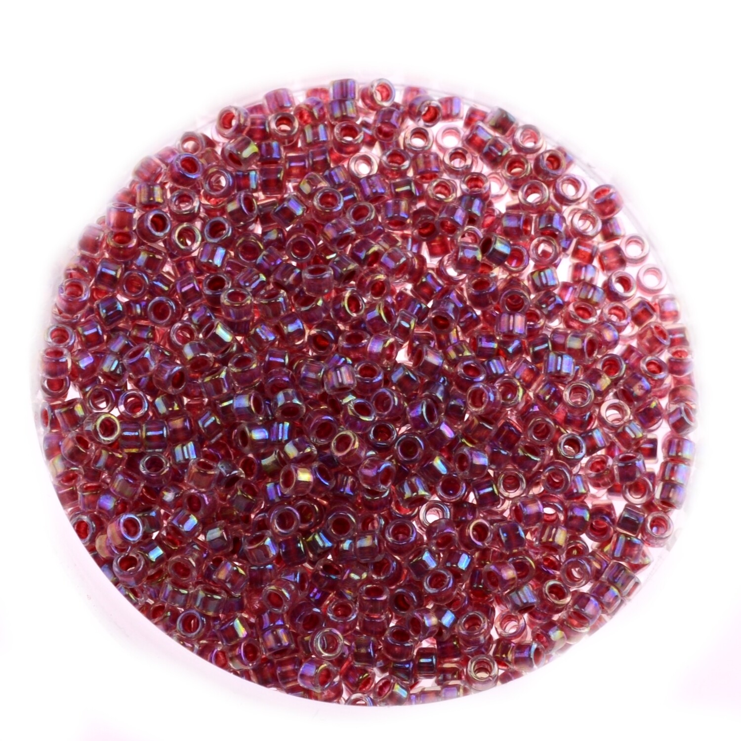 Japanische Zylinderperlen Toho Treasure 1,8mm rainbow crystal creme lined 1,8mm/ 5g