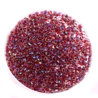 Japanische Zylinderperlen Toho Treasure 1,8mm rainbow crystal creme lined 1,8mm/ 5g